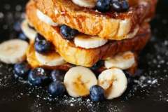 French toast with blueberries and banana