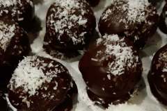 Organic Coconut and Chocolate bites with home made chocolate gelato