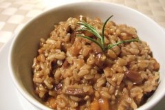 Organic porcini mushrooms risotto
