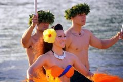 Hula dancer with guitar player